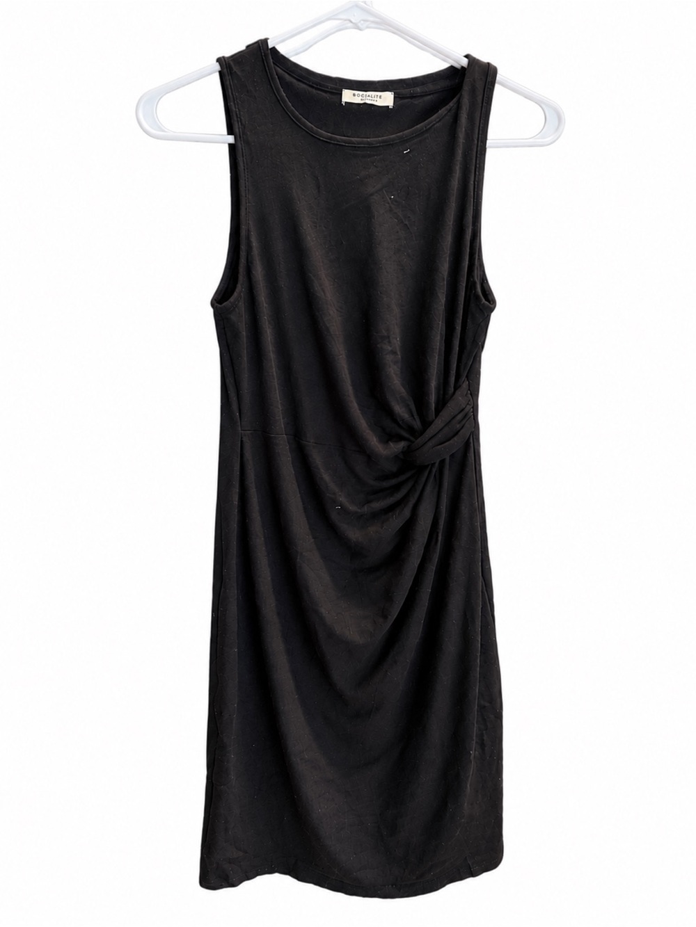 Gilli Black Sleeveless Twist-Waist Midi Dress